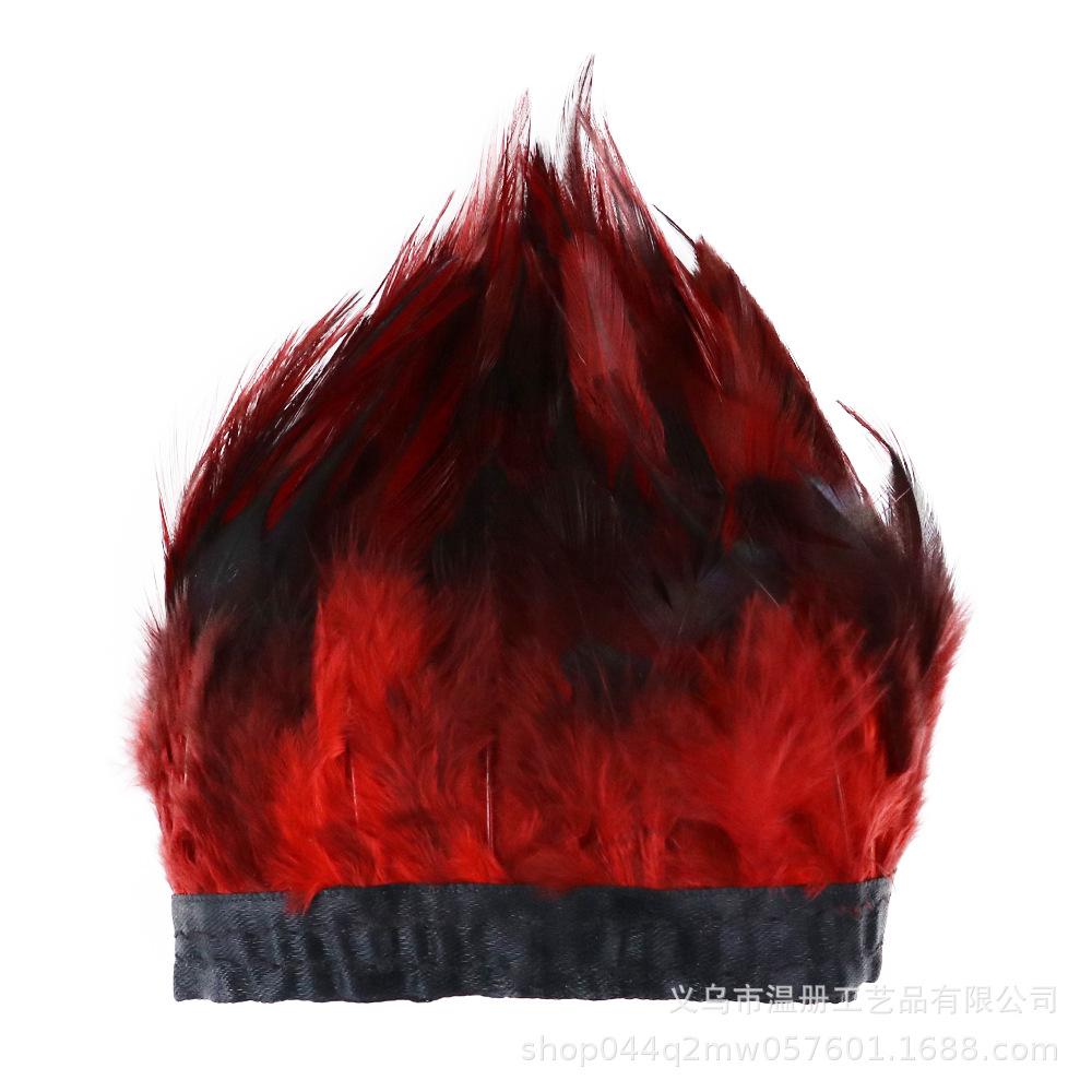 Chicken Feather Black Heart Tip Cloth Edge Clothing Accessories Pendant Material High Quality Chicken Feather Cloth Belt Handicraft