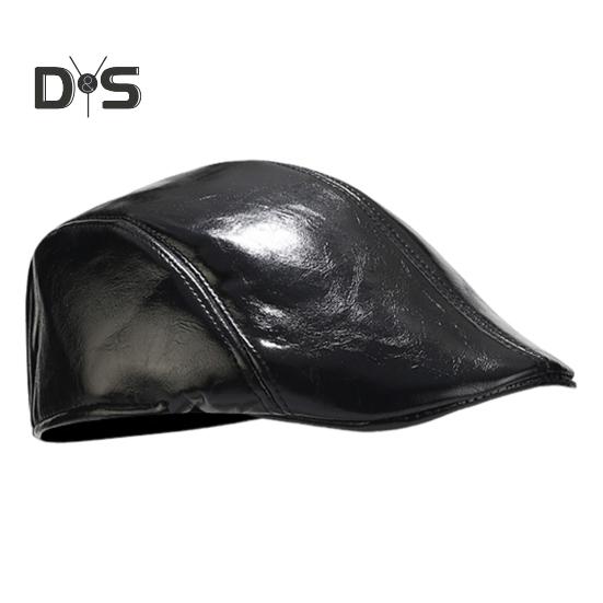 

Мужская шляпа в винтажном стиле, однотонная, гладкая, из искусственной кожи, современная шляпа, берет для мужчин среднего возраста, для холодной погоды, для походов, путешествий, английская кепка для газетчика