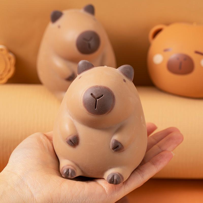 Cartoon-Wasserschwein Squishy Stressabbau Spielzeug Kneten Entspannen Fidget Ablenkungsspielzeug Kapibara Stressball Neuheit Partygeschenk Schreibtisch Dekoration