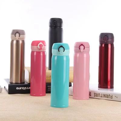 350ml Solid Color 304 Stainless Steel Double-layer Bouncing Cup Thermos Universal Thermos Flask Gift Water Cup