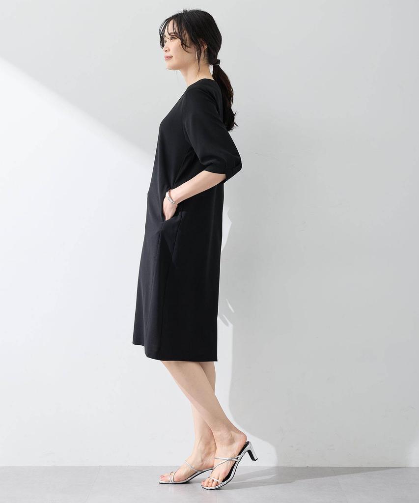 AC by Alpha Cubic Tuck Sleeve Dress and UV Size Black Bi-Motion (Cooling Protection), Women's, 353791,