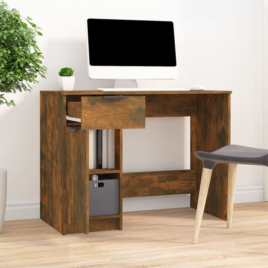 Writing Desk Smoked Oak 100x50x75 cm Particleboard