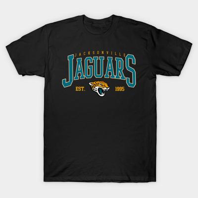 Men Black Print T-shirt Retro 90S Jacksonville Jaguars Football Sun Day -Louisiana #27 No-Cut Heat Transfer Print Cotton Tshirt