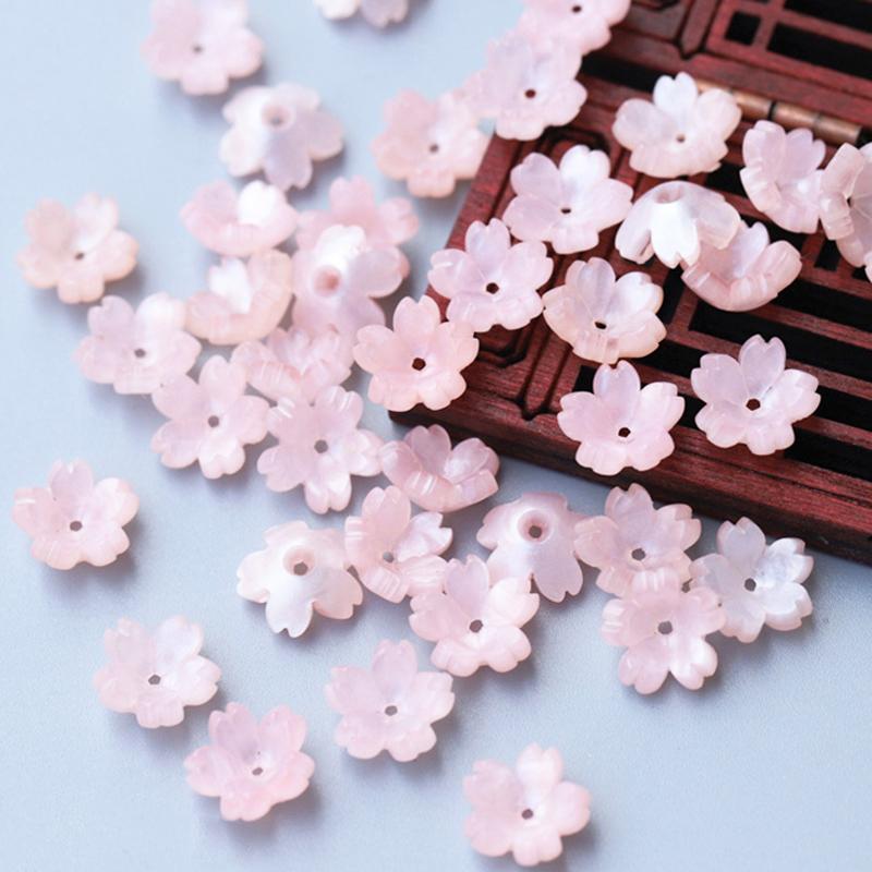 10-50pcs 11mm Resin Flower Petal Beads Caps Cherry Blossoms Charms Pendants Loose Spacer Bead for Jewelry Making Components DIY