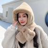 Windproof Hat Women's Winter Hat Scarf Integrated Cycling Scarf Cap Plush Thickened Ear Protector Electric Vehicle Warm Artifact