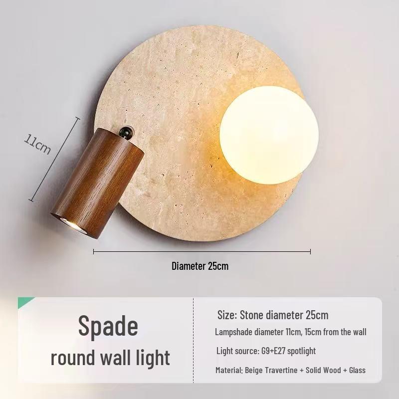 Wabi-Sabi Mid-Century Creme Wandlampe für Schlafzimmer oder Wohnzimmer