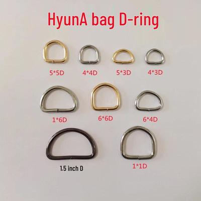Metal D-Ring Hyuna Bag Buckle - Half-Round & Square Handbag Hardware Accessories