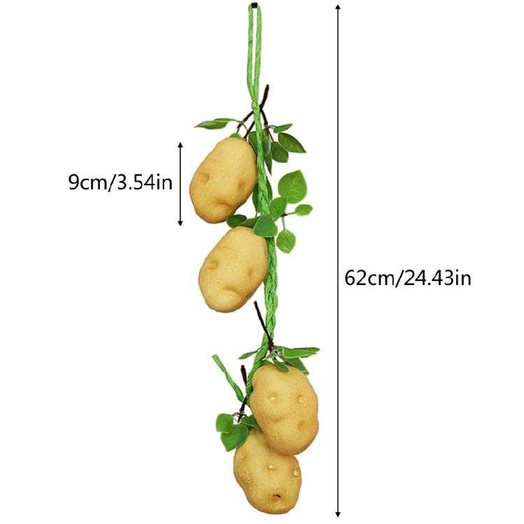 Realistic Fake Vegetables Potato String Hanging Decoration Prop for Kindergarten