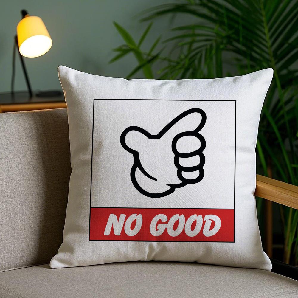 No Good Racing Cushion Cover Plush Fabric Soft Double-Sided Printed Invisible Zipper Sofa Pillow Case Home Decor