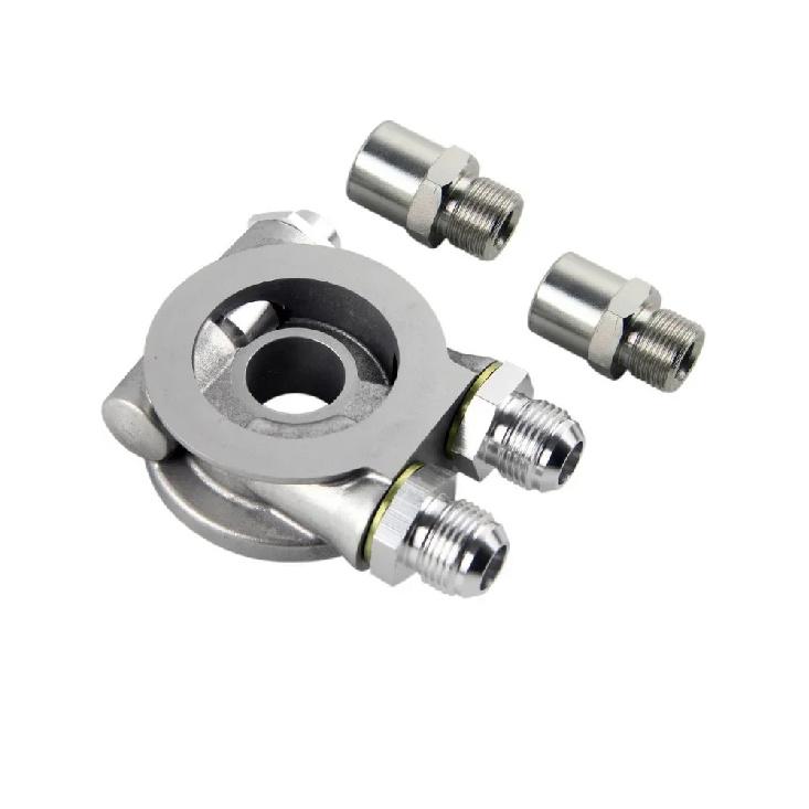 Aluminum AN8 AN10 Oil Cooler Sandwich Plate Filter Adapter Turbo Thermostat Oil Sender Adapter for Automotive AN8