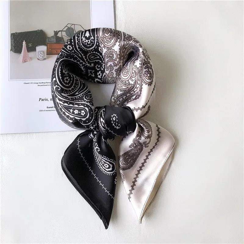 New Silk Scarf 70cm Small Square Scarf Spring Headband Neck Protection Professional Scarf Versatile Fashion Western Style Hijabs