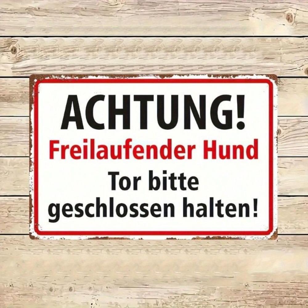 Vintage Metal Dog Warning Sign Retro Decorative Plaque 20x30cm