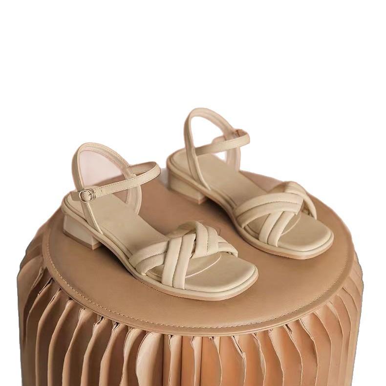 Women's Summer and Summer New Low-heeled Soft-soled Open-toed Sandals for Women's Outer Wear