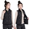 Cotton Vest Women's Short Stand-up Collar Rhombus Autumn and Winter New Cotton Vest Cotton Vest Jacket Fashion Cotton Vest