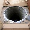 3D Visual Illusion Doormat Realistic Stone Brick Deep Well Pattern Anti Slip Entrance Mat For Home Bathroom Decor