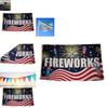 Fireworks Letter Pattern Polyester Patriotic Flag For Outdoor Events And Holidays