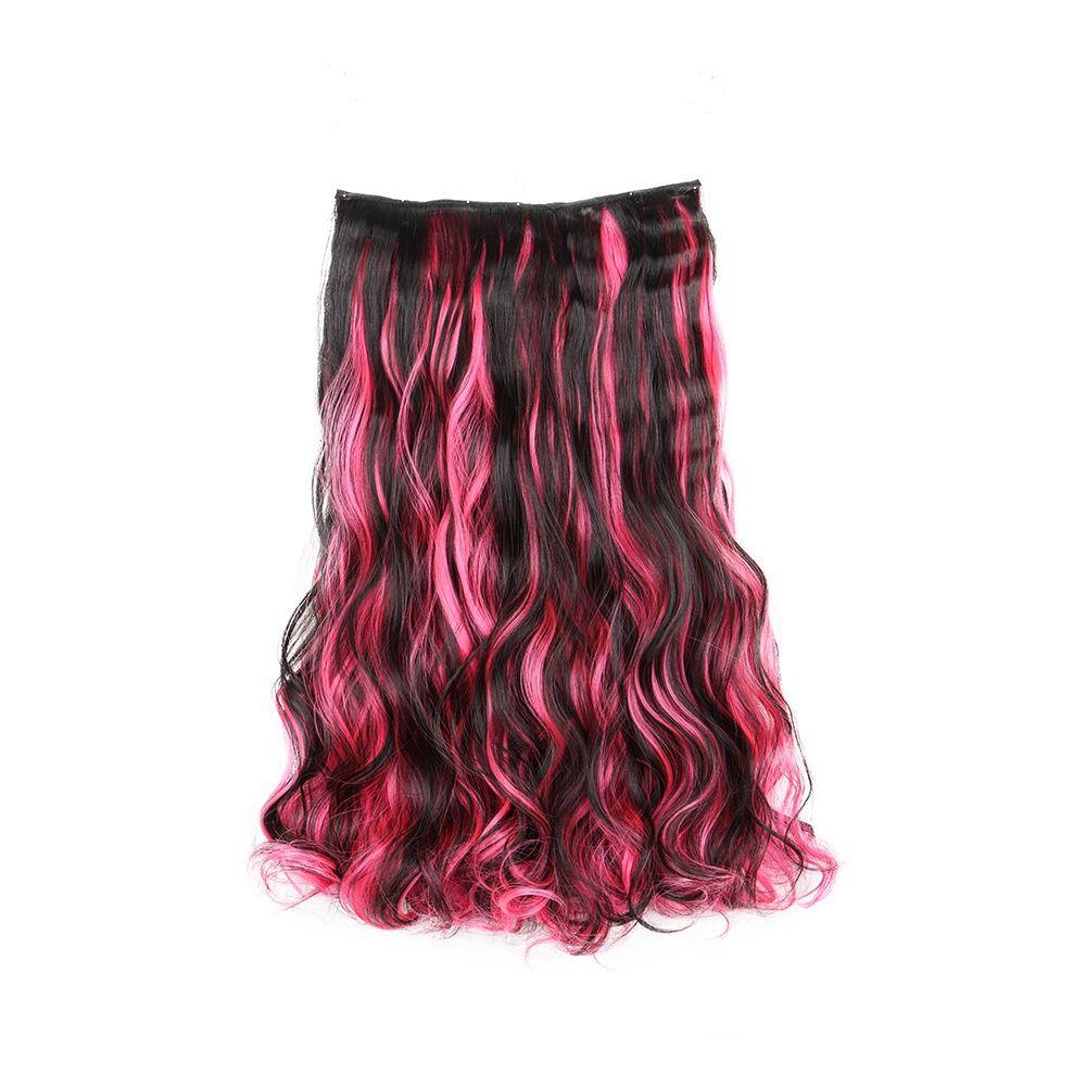 One Piece Colored Hairpieces Ombre Natural Lifelike Wig Soft Long Curly Hair Extensions For Women