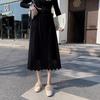Double Knit Lace Mid Length Skirt for Women Autumn and Winter Solid Paired with a Sweater for a High A-line Skirt Female Tops