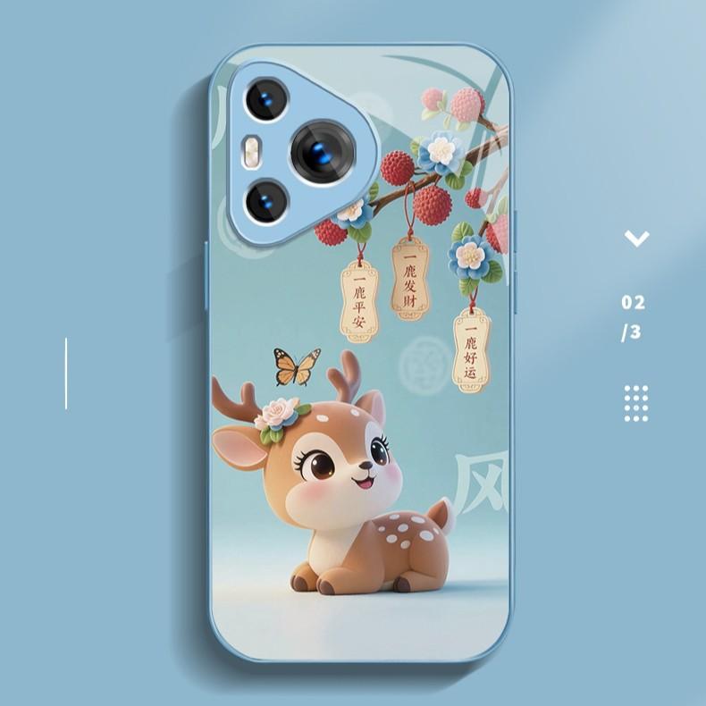 Yilu Wealth for Apple 16promax Phone Case for IPhone 15/14 New Cartoon 13 Glass Case