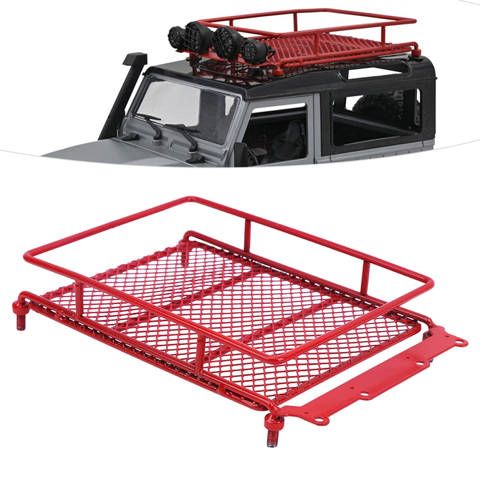 

RC Roof LED Toy Carrier for RC Radio Control RC Metal Roof Rack RC Model Car Assembly Parts Tower of Pisa Rack, Cars, & Box, (Red, Style)