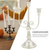 Vintage Iron 3-Arms Candelabrum Multi-Head Candlestick Decorative Metal Stand For Home Tabletop Party Decoration Household