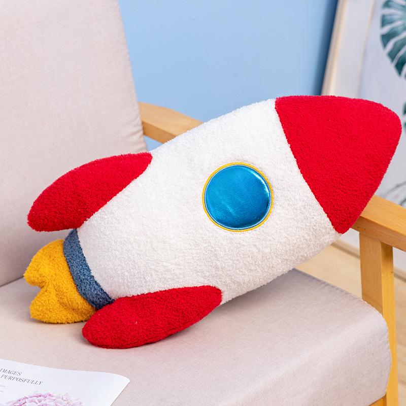 Astronaut Rocket Plush Toy & Pillow: Airplane Backrest, Baby Sleep Companion, Cloth Doll, Leg Clip Pillow.
