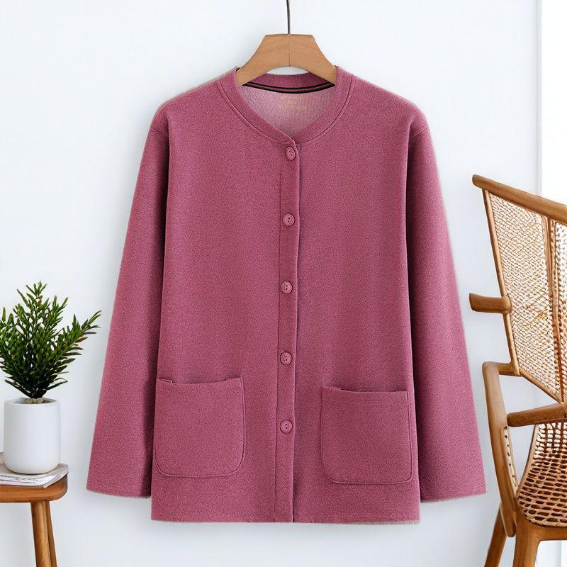 Women s Double-Sided Fleece Button Cardigan and Warm Pants Set XL (95-115 jin)
