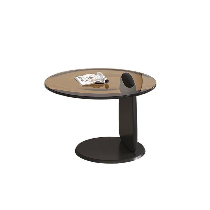 Nordic Minimalist Round Tempered Glass Coffee Table for Living Room - Elegant Light Luxury Italian Style for Small Apartments