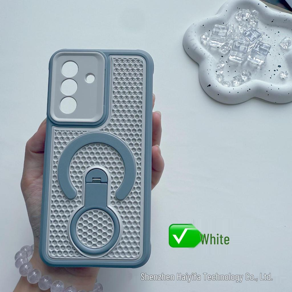 Samsung S26 Ultra Magnetic Rotating Stand Case, S25 Mesh Heat Dissipation, A27 Drop-Proof Cross-Border Phone Case