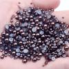 9mm Flat-back Half-round Pearl Beads - 100 Pcs for DIY Phone Case Decoration