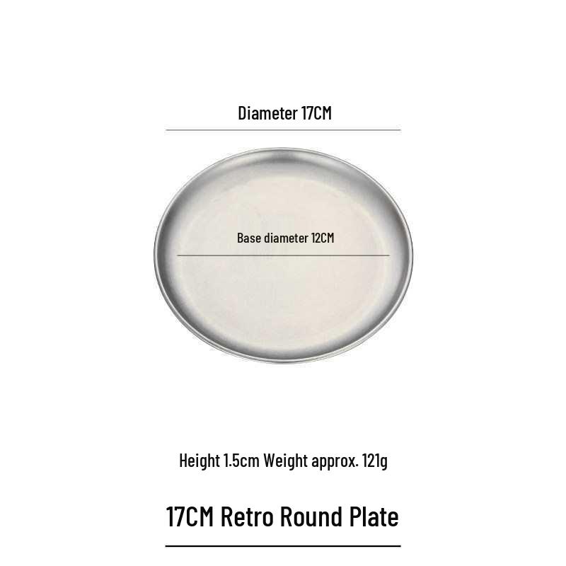 Gold Round 304 Stainless Steel Korean BBQ and Cake Tray