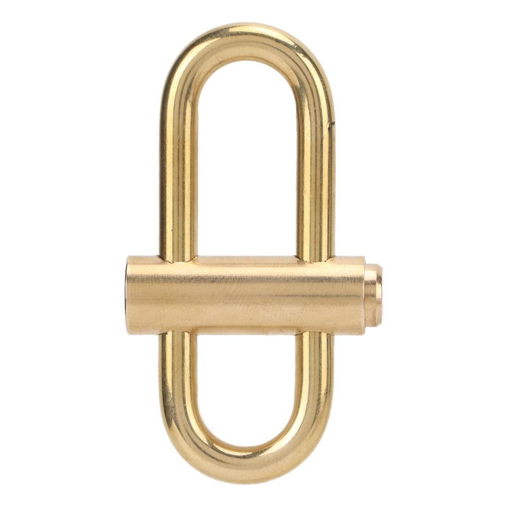 Durable Brass Lock Clip Key Holder Oval Quick Open Lock Keychain Slide Locking Carabiner Hiking