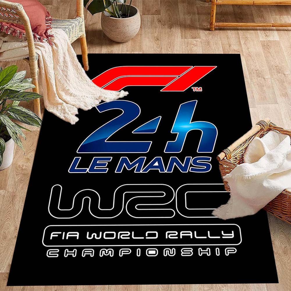 Tappeti Antiscivolo a Tema Icone di Velocità Formula 1 - Decorazioni per la Casa in Poliestere, Adatti per Camere da Letto, Soggiorni, Ingressi, Studi e Decorazioni