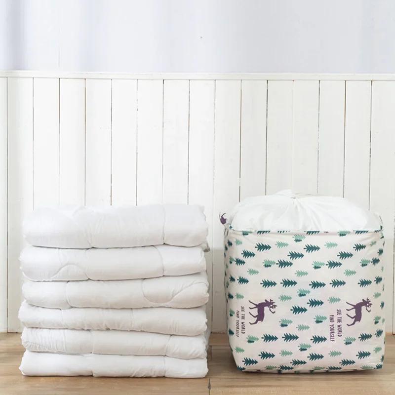 Printed Storage Laundry Basket Waterproof, Dust-proof Cotton and Linen, Hamper Socks, Clothes Bucket, Organizer Pouch, Household