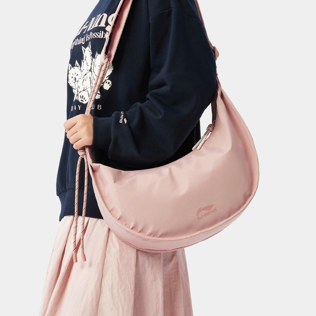 New LiNing Sports Life Collection Polyamide Dumpling Bag, Crossbody Bag, Shoulder Bag Unisex Cherry Blossom Pink ABDU165-5