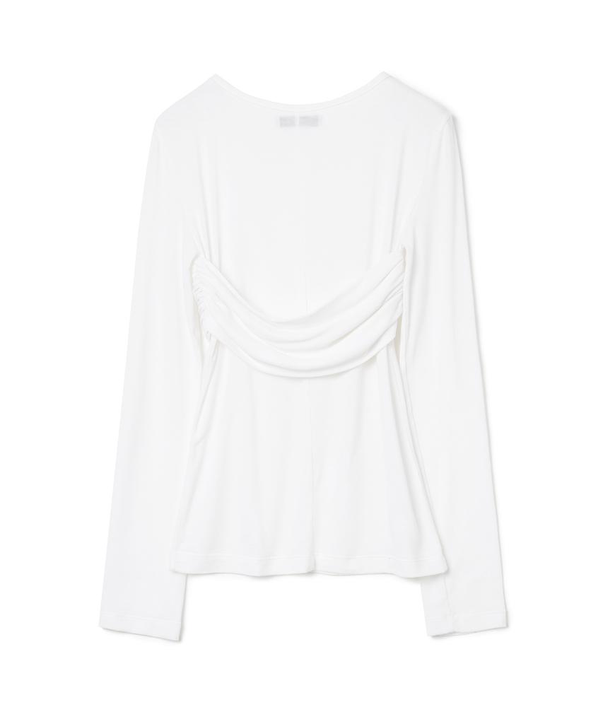 MILLO WOMEN Bustier Shirred T-Shirt [White]