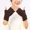 Vintage Winter Wool Gloves Half Finger Crochet Flower Mittens All-Match Fingerless Gloves  Winter