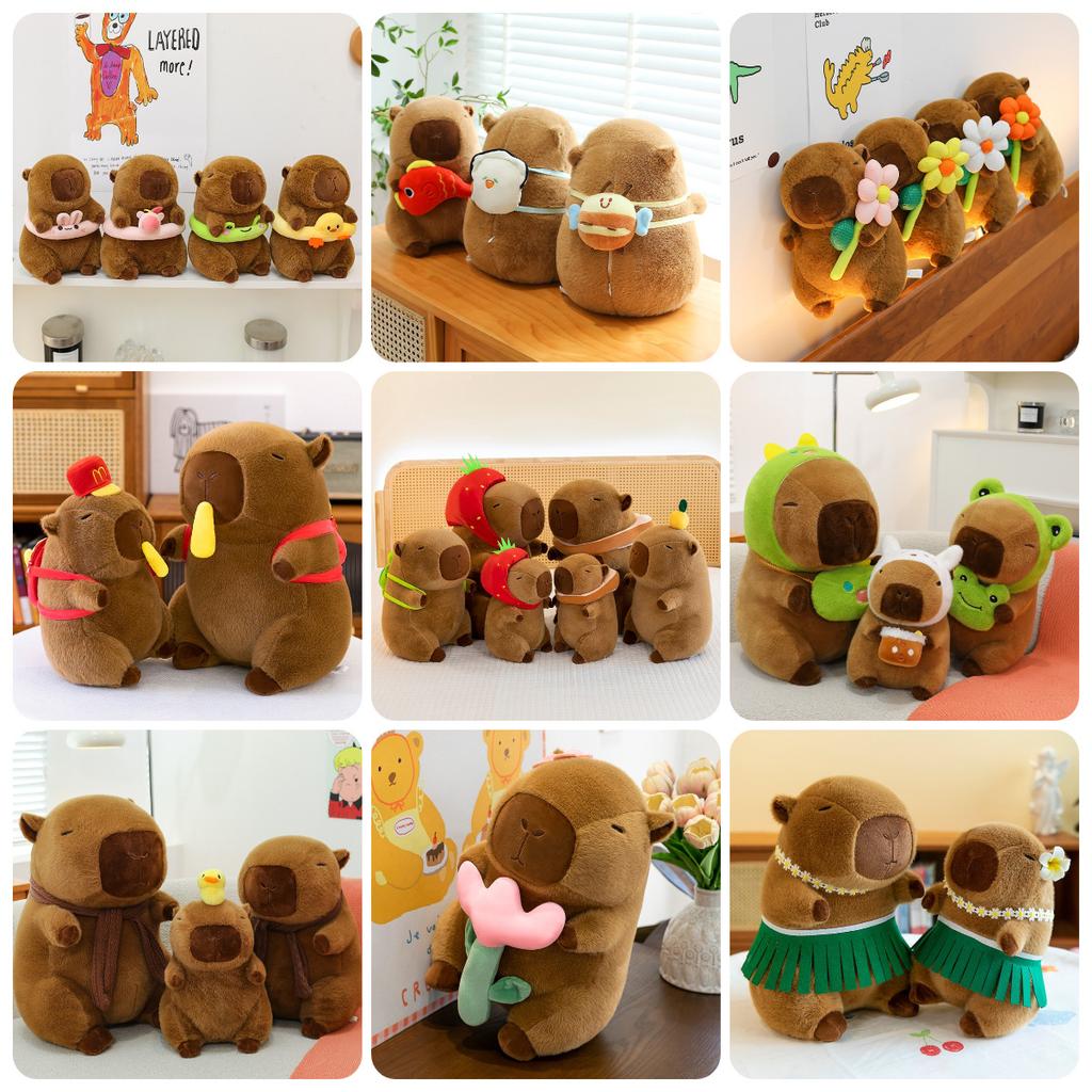 New Backpack Turtle Cartoon Pibala Plush Toy Capybara Doll Burger Rag Doll Pillow Gift