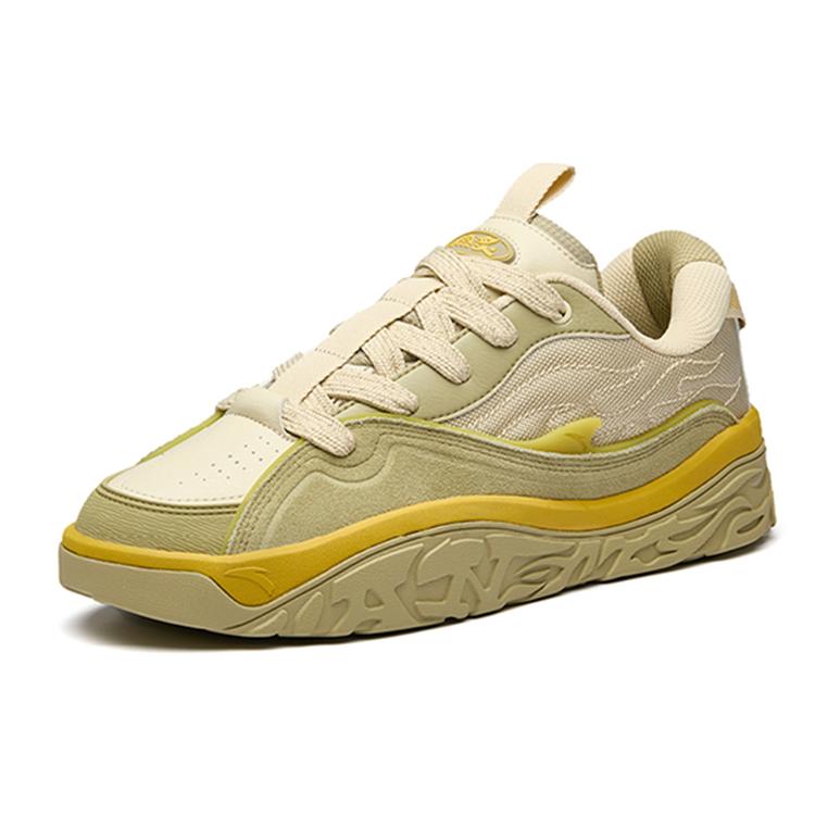 Anta Hot Height Increasing Low top Skateboard Shoes Men's Grain Beige Yellow 912238083-4