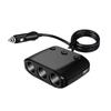 12-24v 120w High-Power Car Charger Dual Usb 3 Hole Independent Switch 1-to-3 Cigarette Lighter