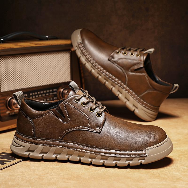 Male Sneakers Adult Non Slip Casual Desert Hiking Footwear Treking Shoes Trainers Outdoor Casual Leather Mens Shoes Retro Style