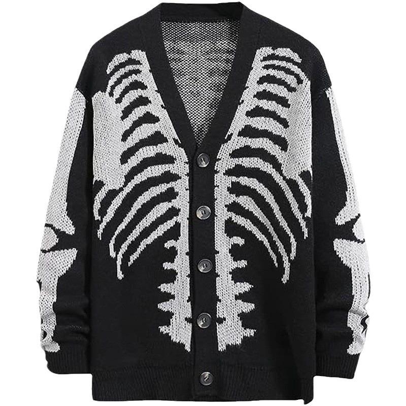 Unisex Halloween Jacquard Knit Cardigan Sweater