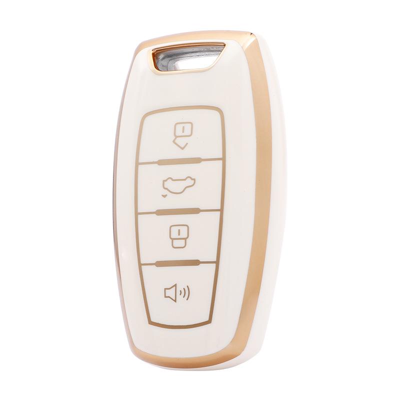 Gold Edge TPU Key Case for Haval Models H2S, H4, H6, H8, H9, M6, F5, M6, X7 - Great Wall