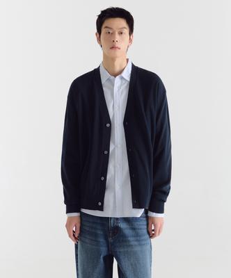 Cotton Tencel Essential Cardigan [Navy]