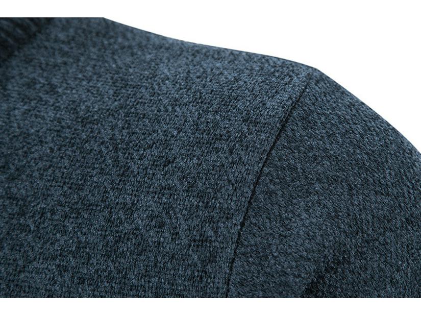 Men's Plus Size Thickened Velvet Zipper Cardigan Sweater - Youth Casual Stand Collar Pullover for Autumn and Winter