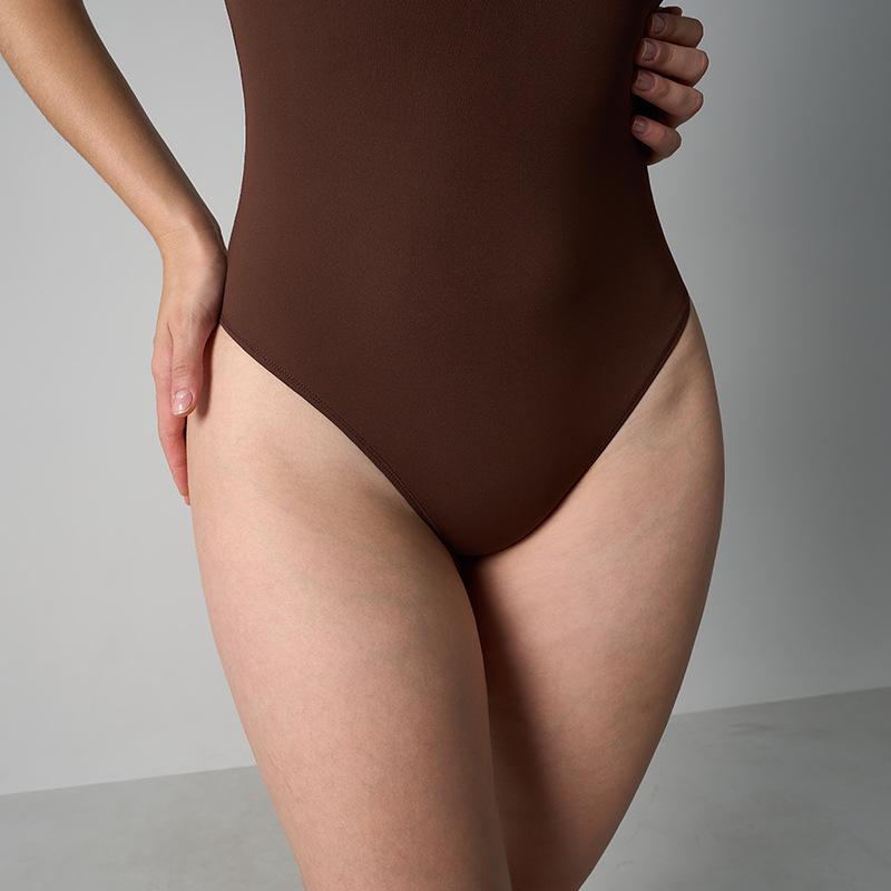 SKIMS Style Lace Trim Nude Bodysuit with Bra Pads - Sexy Women's Camisole 