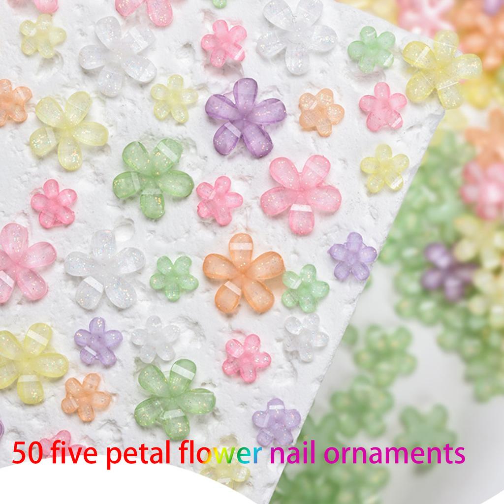 50Pcs Nail Crystals 3D Nail Art Rhinestones 3D Flower Nail Charms Gems Stones for Nails Decorations Makeup Clothes Shoes