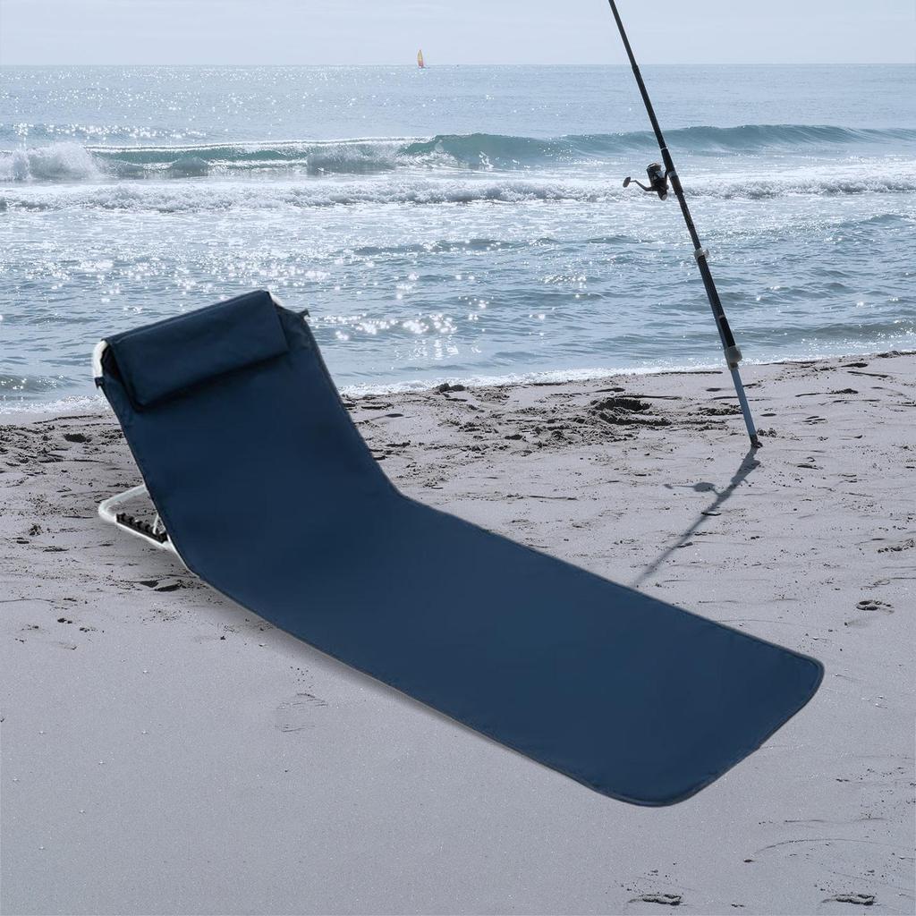 Camping Folding Floor Chair with Backrest Practical Portable Folding Beach Chair Lounge Mat for Beach Picnic Hiking Garden BBQ