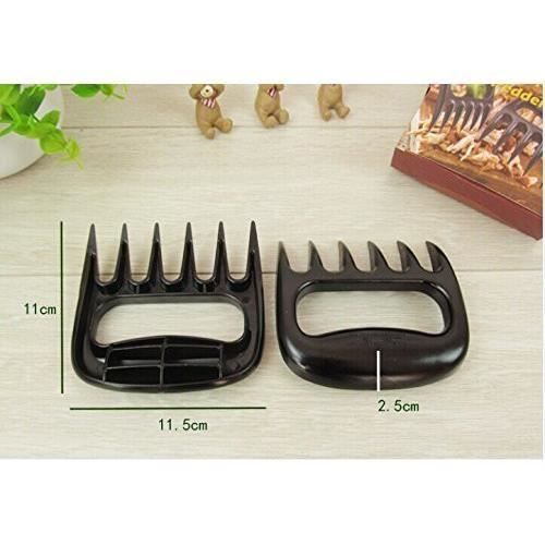 Drápy na maso - Masové vidličky - Medvědí stopy Pro trhané vepřové maso, Grilování, Černá 1 Pár, Vhodné do myčky nádobí