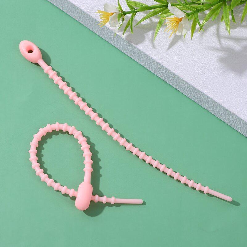 Colorful Self-Locking Silicone Cable Tie Keychain & Ornament Set